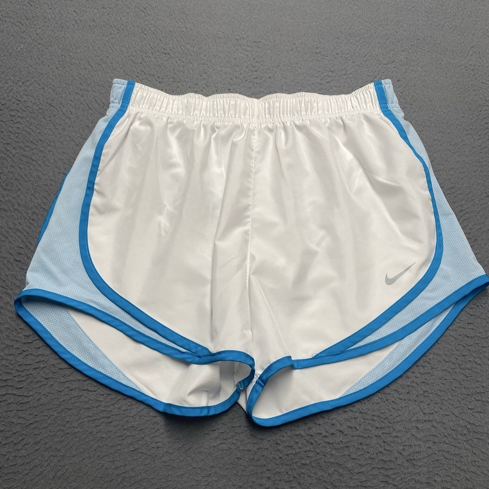 Nike Shorts Womens Medium White Blue Dri-FIT Tempo Running 3 In Lined Athletic
